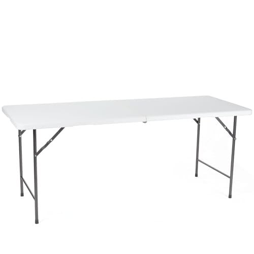 Perel Opvouwbare campingtafel voor volwassenen, wit