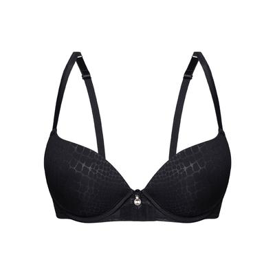 Push-up-BH SASSA "Push Up-BH PURE ANIMAL", Damen, Gr. 75, Cup A, schwarz, Stoff, Obermaterial: 85% Polyester PES. 15% Elasthan EL., BHs Push-up-BH