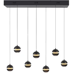 Schöner Wohnen-Kollektion LED Pendelleuchte schwarz, 7-flammig, dimmbar