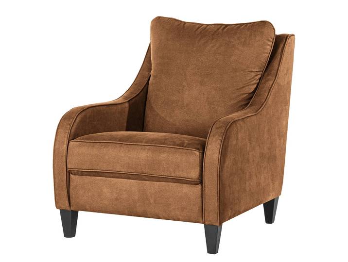 Sessel Wingen I Braun/Nougat Microfaser Bice 75 x 85 x 94cm