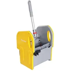 Presse für Reinigungswagen Bayersan Profi Presse gelb Fahrwagenpresse mit Griff, Splint, Sieb, Stielhalter