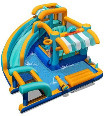 Inflatables Water Bounce House w/Water Cannon & Climbing Wall