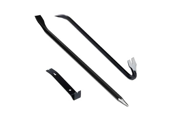 Relaxdays Set de 3 Pieds-de-biche\, avec Pied-de-biche\, Levier à moulures\, Outils de démontage en Acier Noir