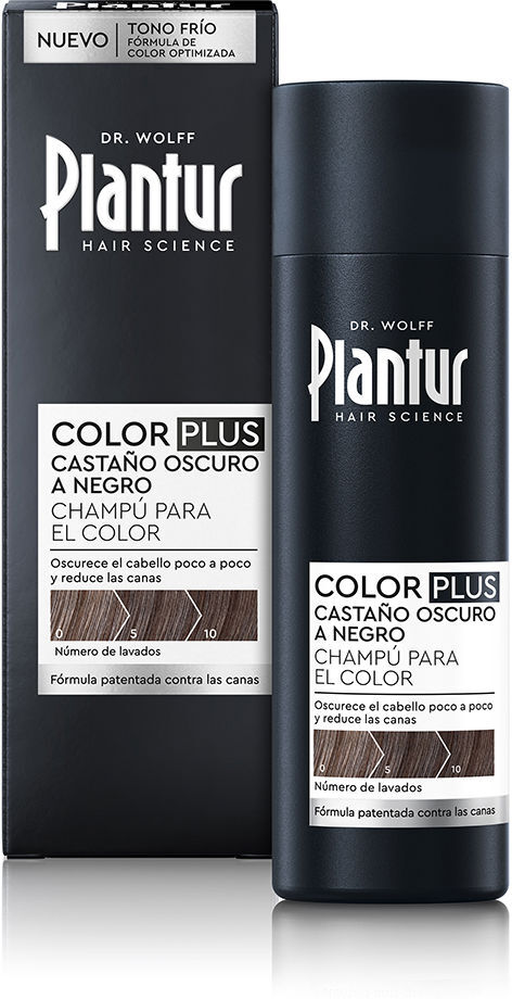 Plantur Color PLUS, shampooing colorant brun foncé à noir, 200 ml