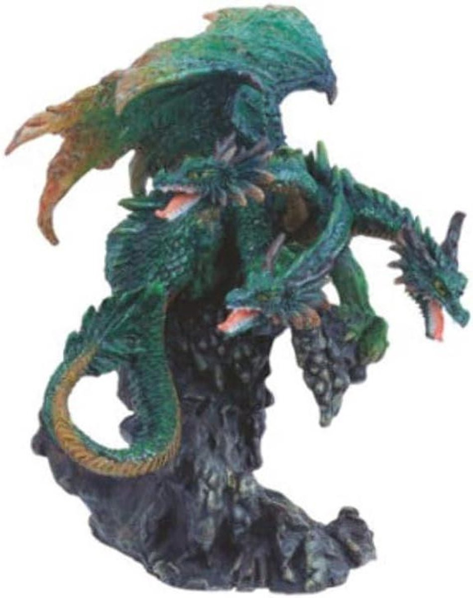 Groen Draken Beeldje - Slang Decoratie - Fantasie Verzamelobject - Hoogte: 11,43 cm
