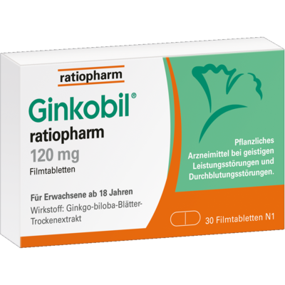 ratiopharm GmbH GINKOBIL-ratiopharm 120 mg Filmtabletten 30 St 06680869