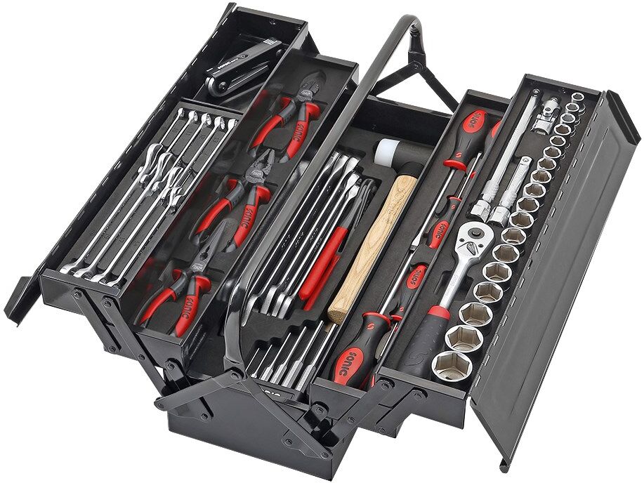 Sonic Equipment Werkzeugkoffer Werkzeugkiste 62-Tlg. 706201