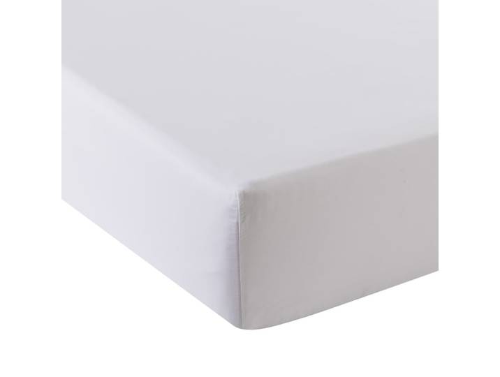 Drap housse coton blanc 140x190 cm