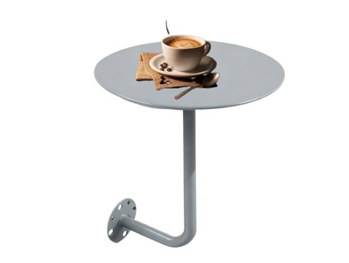 An der Wand montierter runder Bartisch, kleiner Cocktailtisch mit Eisensockel for Cafés, Bars und an der Wand befestigte Räume, moderner schwebender Getränketisch, Beistelltisch aus Metall(Gray,40cm)