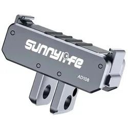 Sunnylife Aluminium-Befestigungsadapter mit zwei Befestigungsrichtungen für Osmo Nano / Action 6, Action Cam Zubehör, Silber