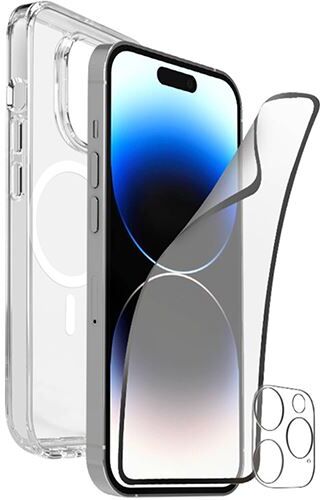 Puro Capa  + Película Protetora de Ecrã + Película Lente Câmara para iPhone 15 Plus - Transparente