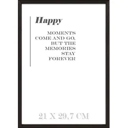 Intertrading Bilderrahmen Happy 22,5 x 31 cm Holz Schwarz L (Large)