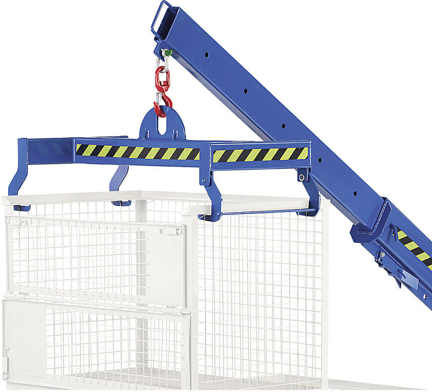 Euro-Gitterbox-Krantraverse, LxBxH 1240 x 610 x 475 mm, Tragfähigkeit 1000 kg eurokraft pro