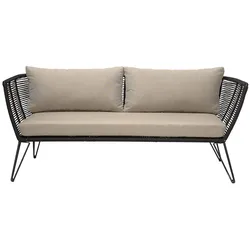 Bloomingville Gartensofa Mundo, L175 x B74 x H72cm, schwarz