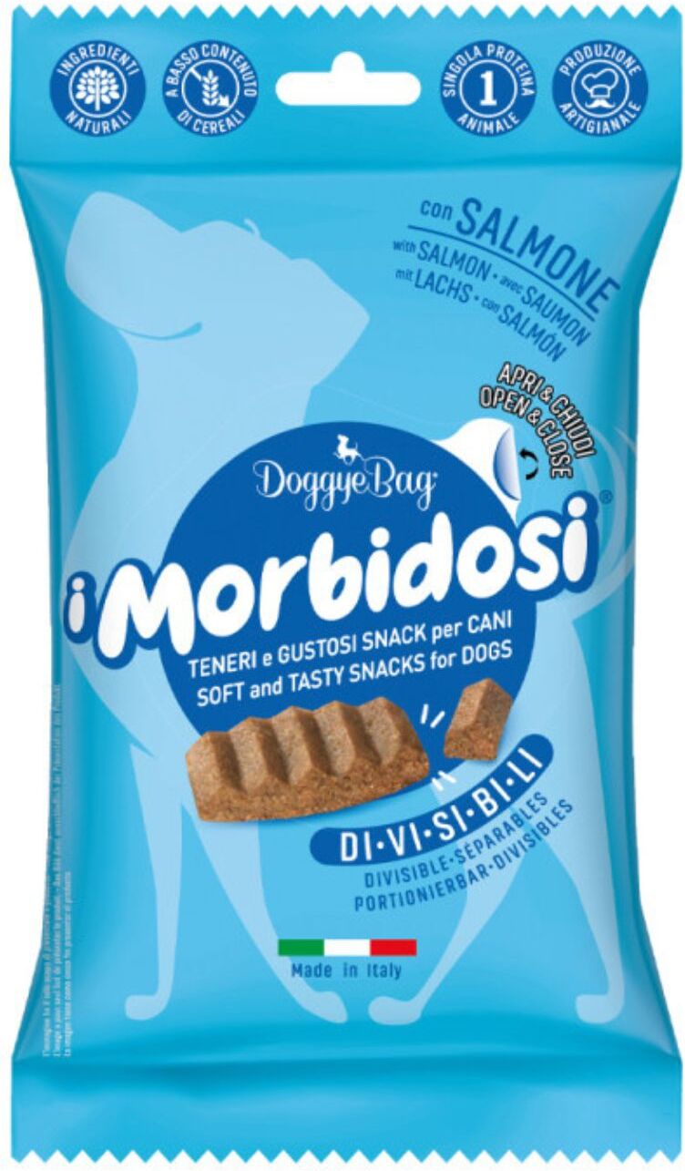 Doggye Bag DoggyeBag Snack per Cani Morbidi e Divisibili con Salmone I Morbidosi 90 g
