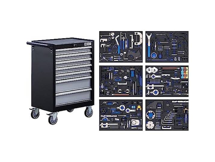 BGS 6076 Werkstattwagen 7 Schubladen Motor-Einstellwerkzeug 223-tlg.