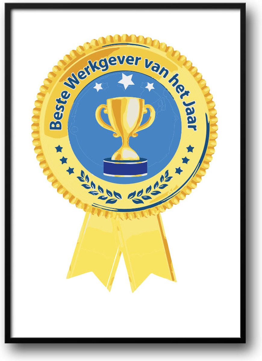Beste werkgever van het jaar fotolijst met glas, 40 x 50 cm