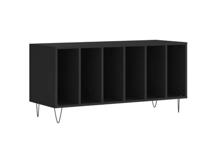 Armoire à disques - SALUTUYA - BD5602 - Bois d'ingénierie - Noir - 100x38x48 cm