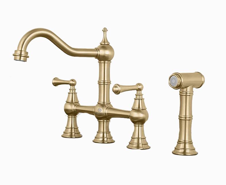 Küchenarmatur Retro braun Waschbecken CHESTER LAUFERI Ausziehauslauf