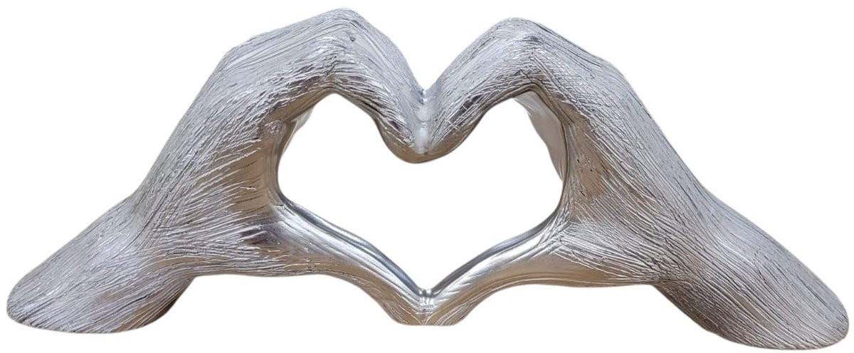 Gilde Handwerk Love sign sculptuur - Zilver - Polyresin met ruwe nerventextuur