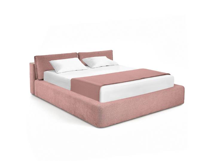 Polsterbett 180 x 200cm Chenille Roselia Pink/Mauve 1 Bettkasten