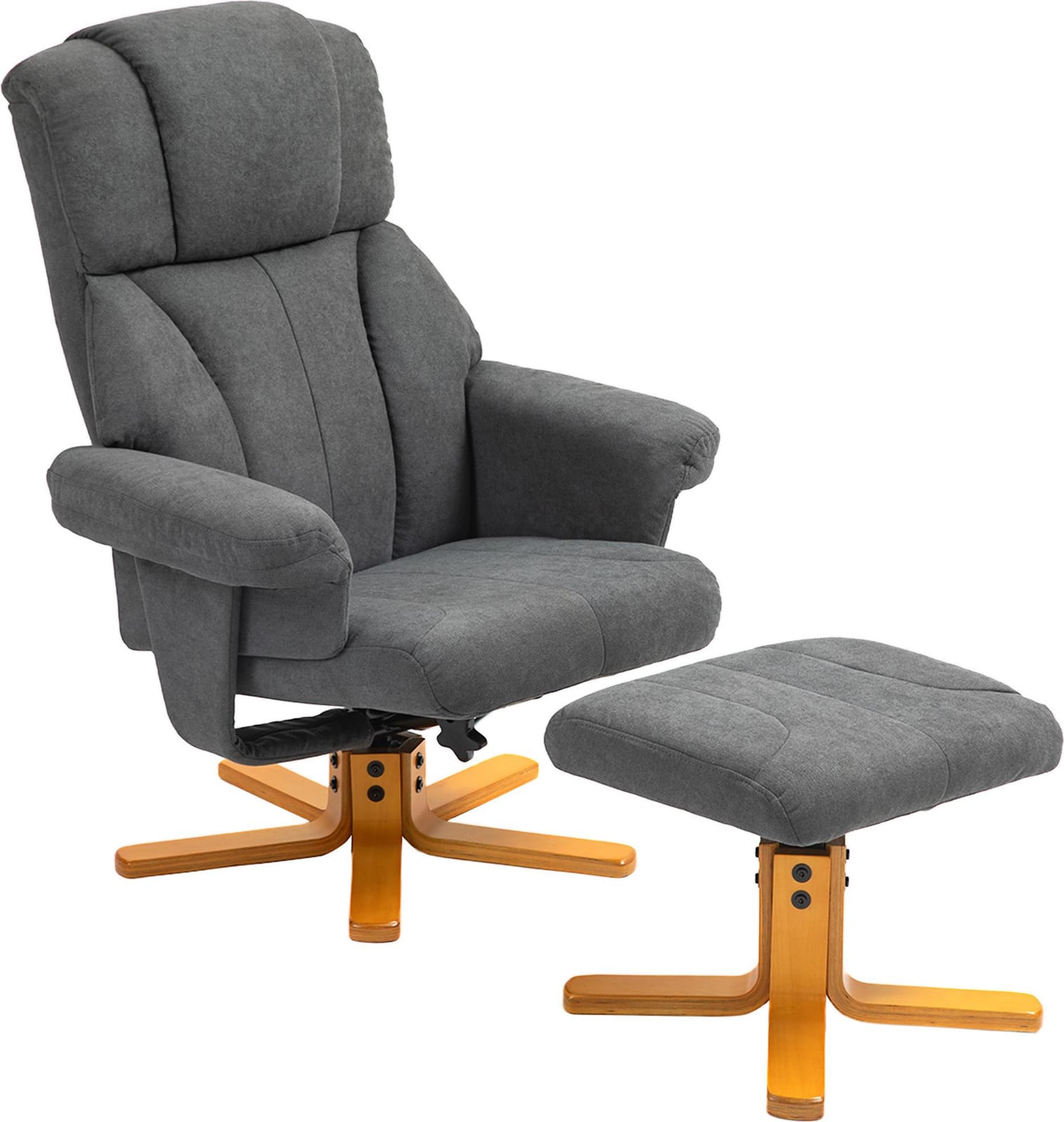 HOMCOM relaxfauteuil met ligfunctie en voetenbank