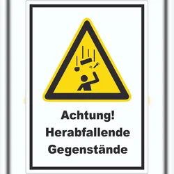 HB-Druck Achtung Herabfallende Gegenstände Aufkleber A1 (594x841mm)