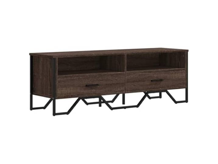 GKHPYURE TV-Schrank Eiche Braun 122 x 34 x 41 cm Mehrschichtiges Holz, Metallgriffe, großer Stauraum, einfache Wartung, max. Belastung 60 kg