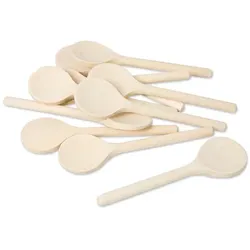 Mini-Löffel aus Holz, 12 cm, 10 Stück