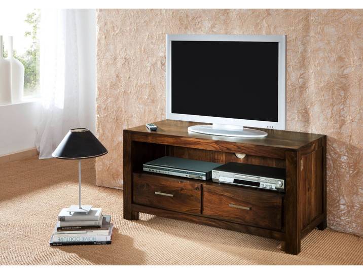 TV-Board Sheesham 110x50x55 braun lackiert METRO LIFE #102