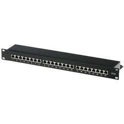 Helos Patchfeld Cat 6A 19" 1HE 24 Port schwarz