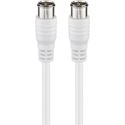 Goobay 50747 F-Quick SAT Anschlusskabel (80 dB), 2x geschirmt, 1.5 m, Weiß - F-Stecker (Quick) > F-Stecker (Quick) (vollständig geschirmt)