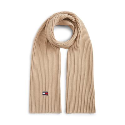 Schal TOMMY JEANS "TJW HERITAGE CORE", Damen, beige (weiß clay), Strick, Baumwolle, Modetücher Schal