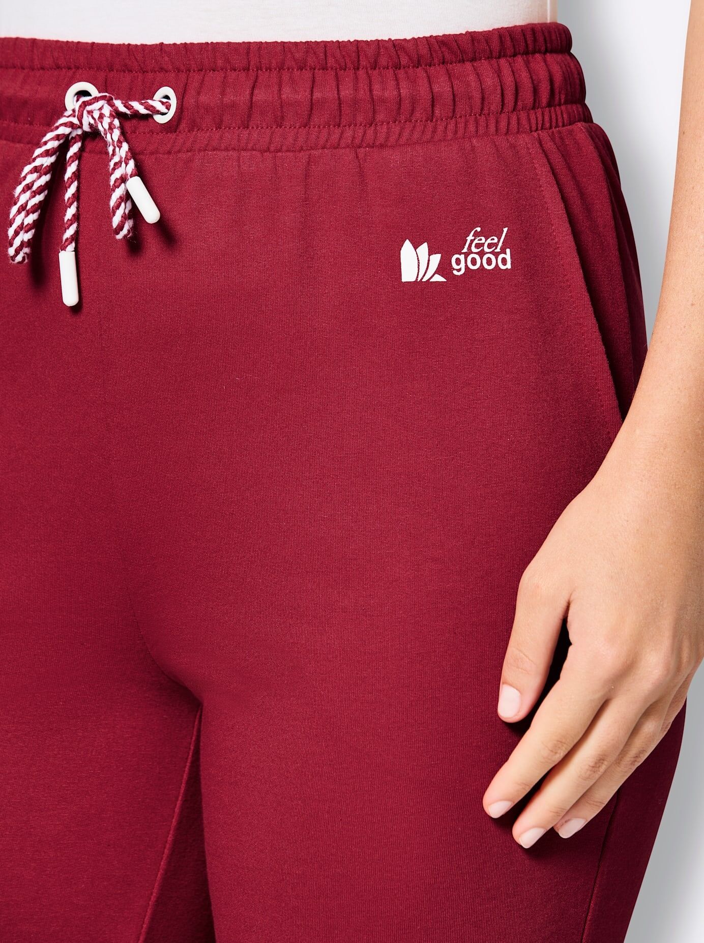 Dehnbund-Hose FEEL GOOD, Damen, Gr. 18/19, Kurzgrössen, rot (kirsche, weiß), 50% Baumwolle, 50% Polyester, unifarben, Hosen Dehnbund-Hose kirsche, weiß 18/19, Kurzgrössen