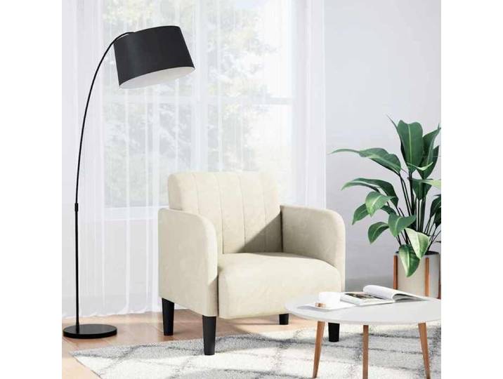 Fauteuil Salon - JILL - avec accoudoirs - JILL - crème 54 cm velours - L 68xP 68xH 70 cm EU4615