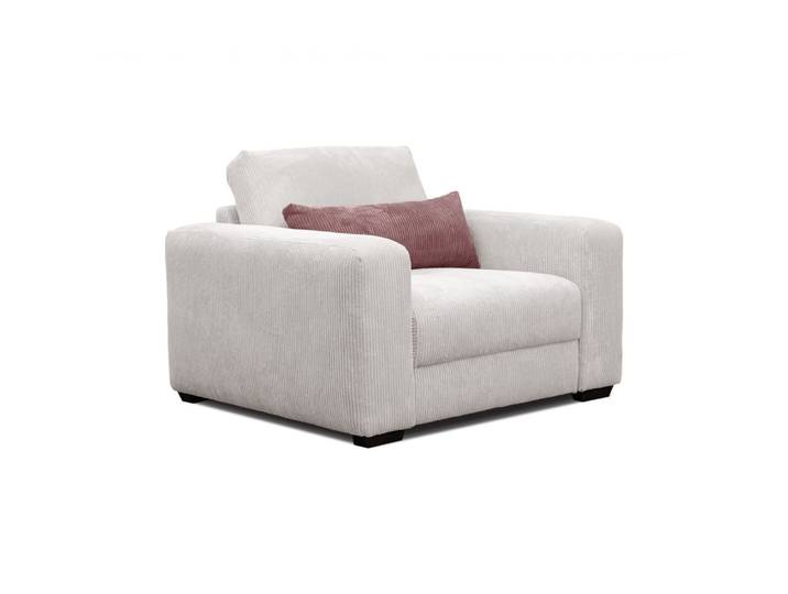 Fauteuil en velours côtelé blanc cassé
