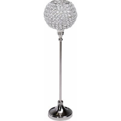 Kerzenständer OTTO HOME "Kristall", silber (silberfarben), H:54cm Ø:16cm, Aluminium, Kristallglas, Kerzenhalter