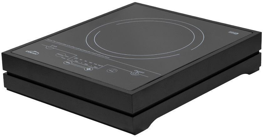 Abert Supporto con Piastra a Induzione 32 x 38 x 8 h. cm Noce Nero Domino Cosmo