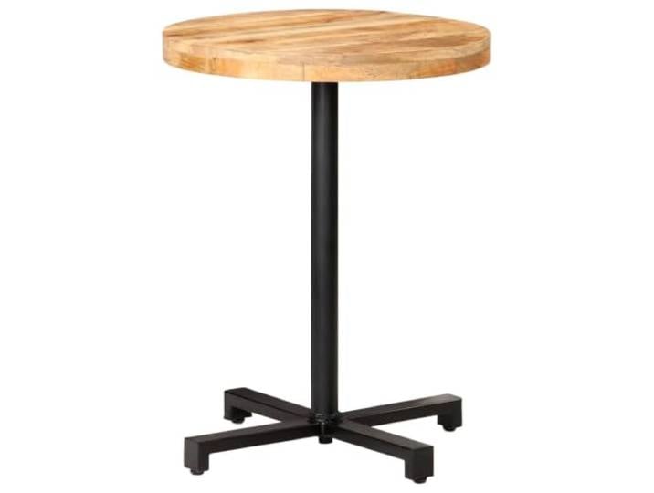 Tmriohed Bistrotisch Rund Ø 60x75 cm Raues Mangoholz Kleiner Esstisch Stabiler Eisenfuß und echtes Hartholz für Balkon, Essbereich und Küche, jedes Exemplar besitzt eine individuelle Maserung.