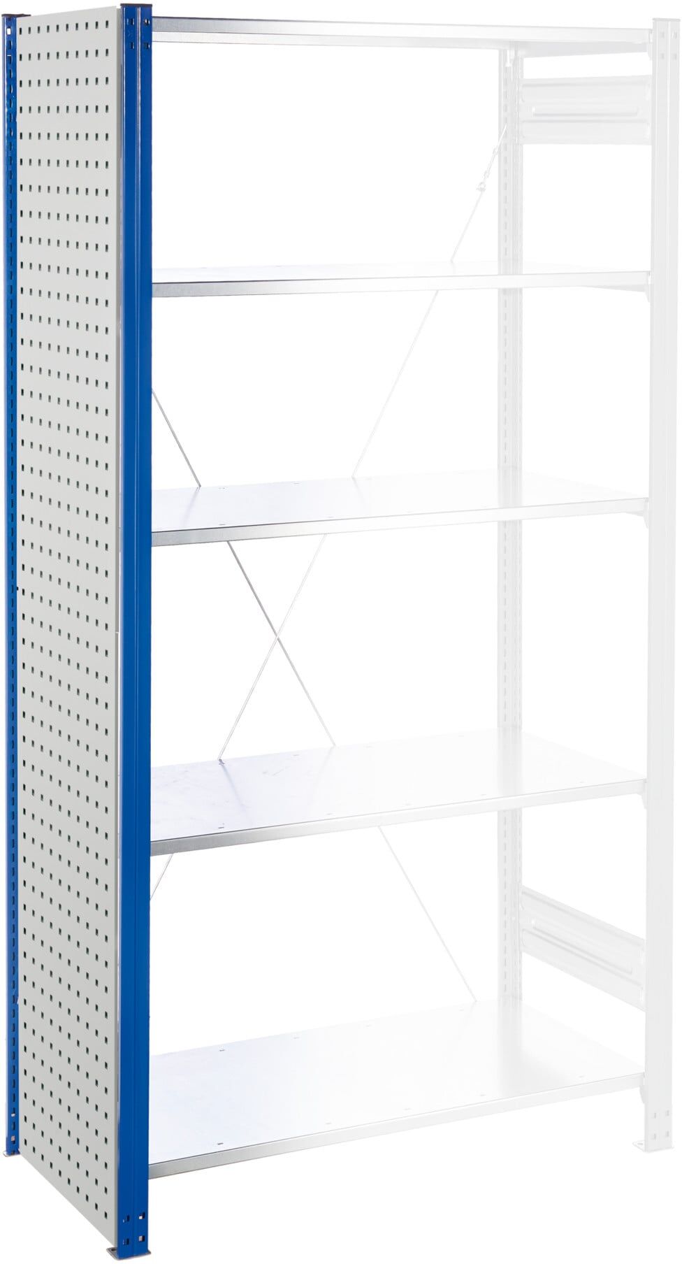 Kappes Regalseitenwand RasterPlan Lochplatten H2000 x B450 mm inkl. Befestigung RAL 7035 (4001.02.2013)
