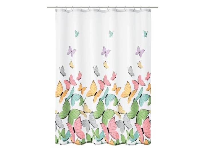 Kleine Wolke Duschvorhang Textil Butterflies Multicolor 180 x 200 cm