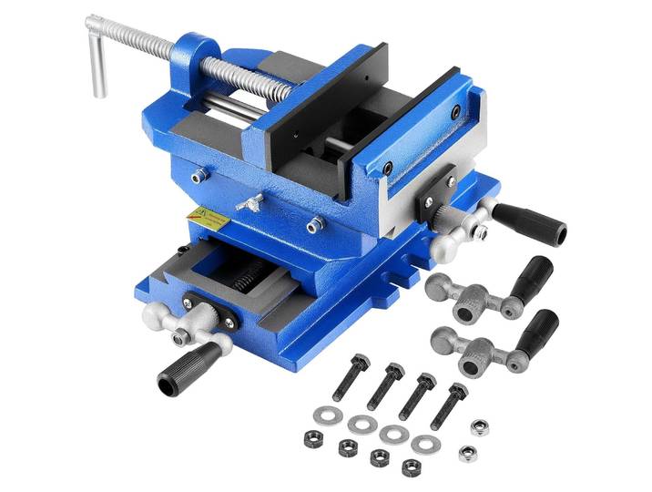 Etau machine VEVOR\, largeur de mors 10\,16 cm\, étau croisé à 2 axes XY\, ouverture de mors 8\,89 cm\, fonte\, serrage étau d'établi\, pour perceuses-fraiseuses CNC pour le travail du bois