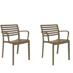 Sesseln Lama Resol Kunststoff Braun (2er Set)