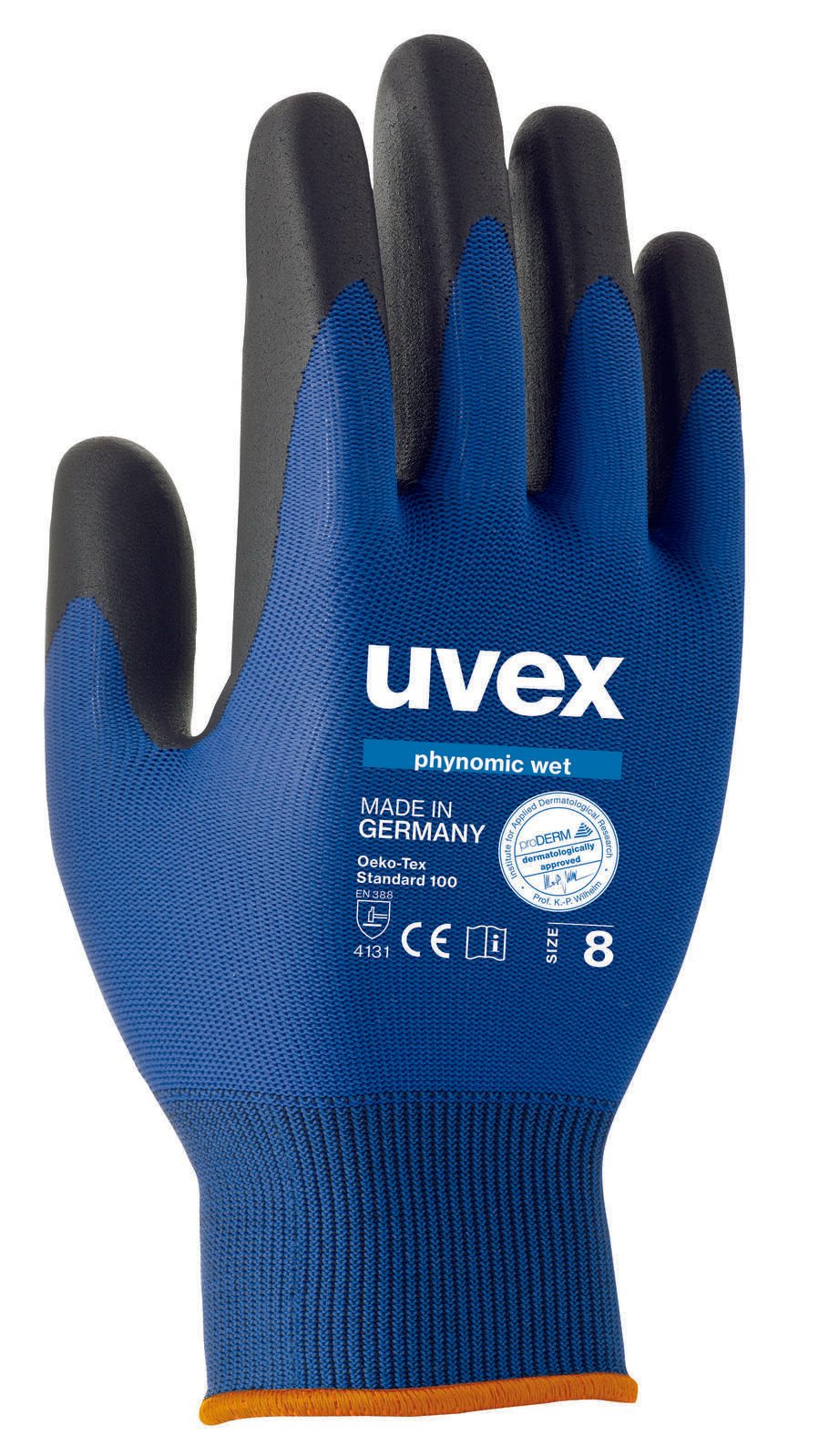 uvex Arbeitshandschuhe phynomic WET 8 blau, anthrazit 6006008