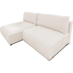 ECKSOFA Sora mit Schlaffunktion, Bettkasten und extra tiefer Komfortzone aus hochwertigem Creme Strukturstoff