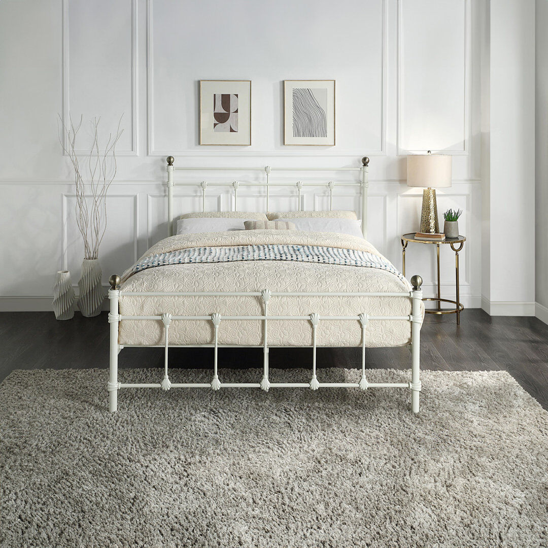 August Grove BAYFORD Bed White Kingsize (5')