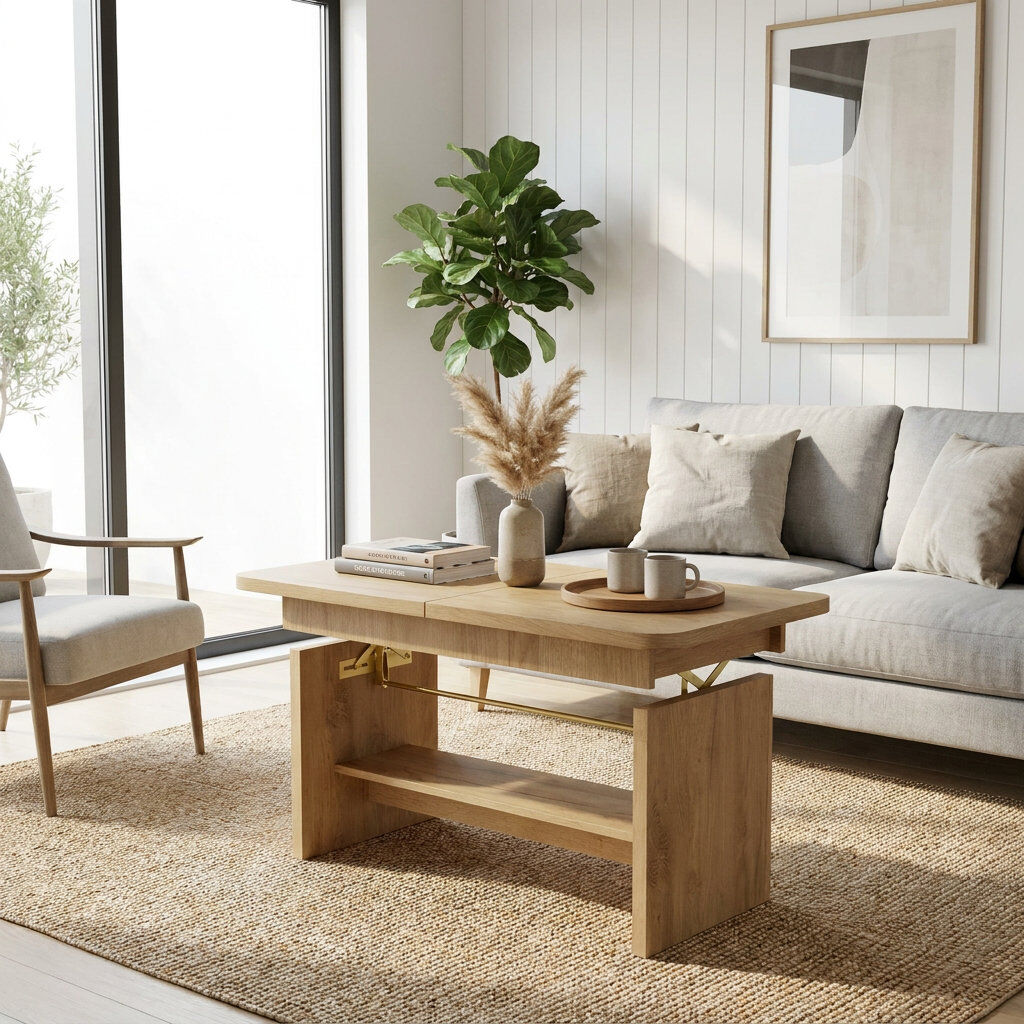 17 Stories Lift Top Coffee Table with Storage Ribbeck 59cm H X 116cm W X 62cm D