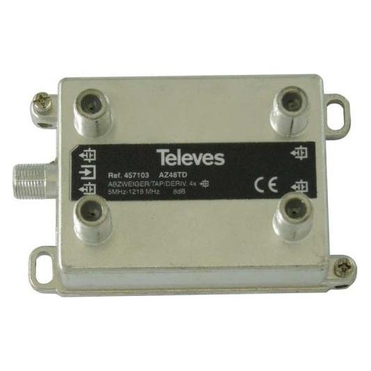 Televes AZ48TD 4-fach End-Abzweiger 5-1218 MHz AD:8dB 457103 (AZ48TD)