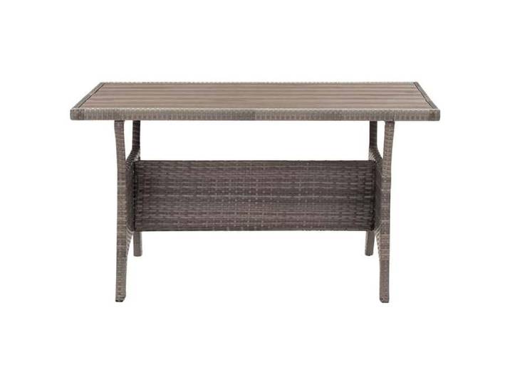 En Promotion TABLE 2/4 PERSONNES - Table de jardin - SHIELD - Table cuisine - Gris 120x70x66cm Résine tressée 5936156