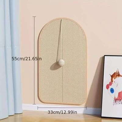 Uplift Essentials Durable Sisal Cat Scratch Pads Self Adhesive Wall & Furniture Protector semi Oval